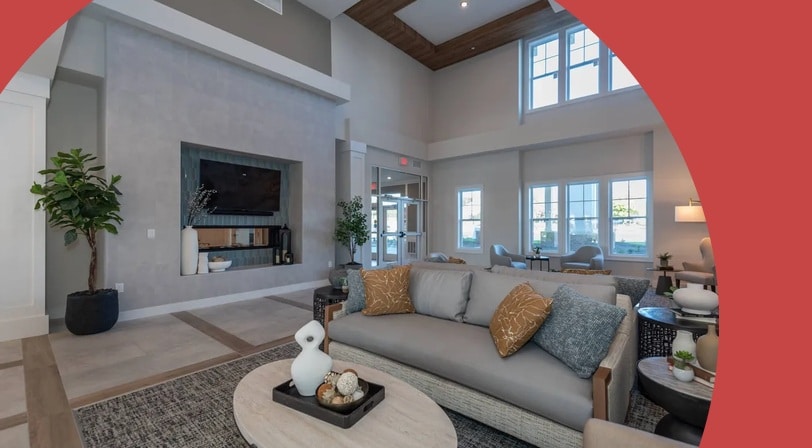 A lounge area in Acclaim at the Hill in Fredericksburg, Virginia.