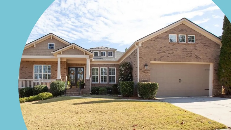 Exterior view of a house at Cresswind at Lake Lanier, a 55+ community in Gainesville, Georgia.