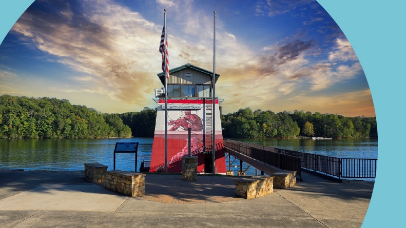 The tower at Lake Lanier Olympic Park in Gainesville, Georgia.