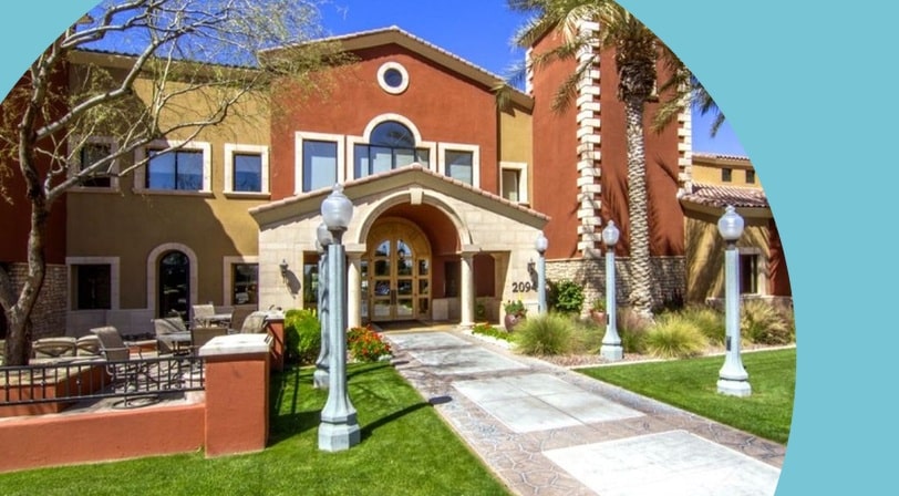 Clubhouse entrance at Province, a 55+ community in Maricopa, Arizona.