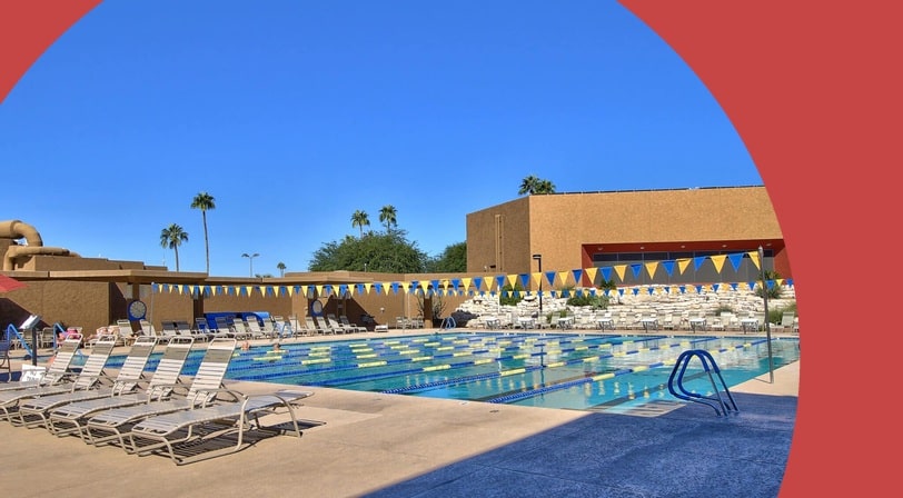 Outdoor pool at Sun City, a 55+ community in Sun City, Arizona.