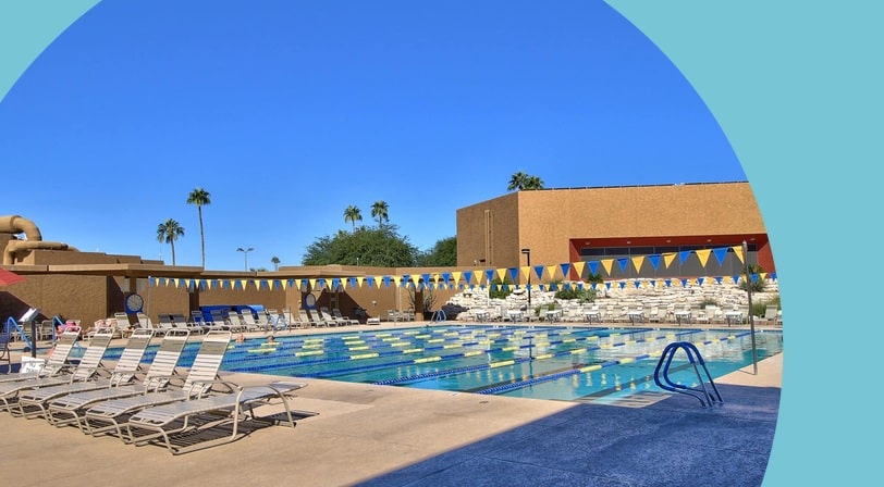 Outdoor pool at Sun City, a 55+ community in Sun City, Arizona.