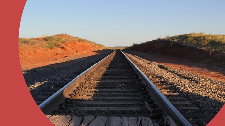 Railroad tracks in West Texas.