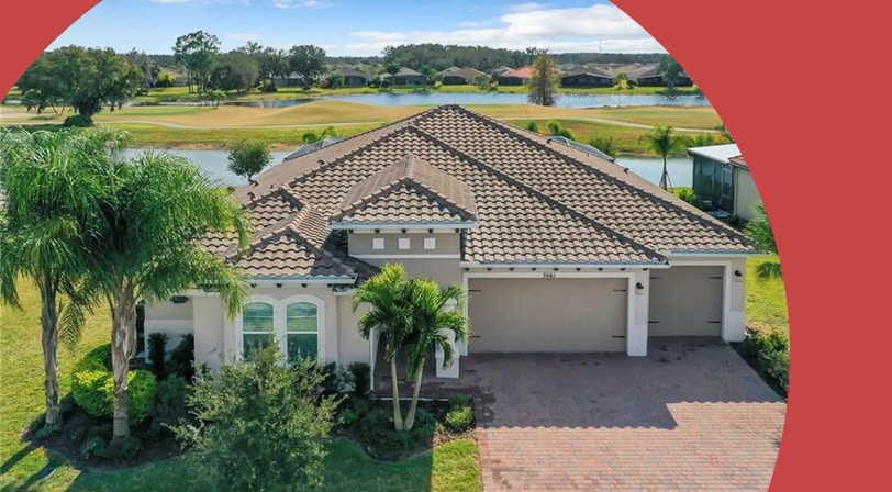 Aerial view of a home in Solivita, a 55+ community in Kissimmee, Florida.