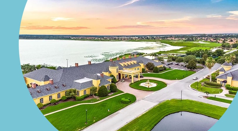 Aerial view of Lake Ashton, a 55+ community in Lake Wales, Florida.