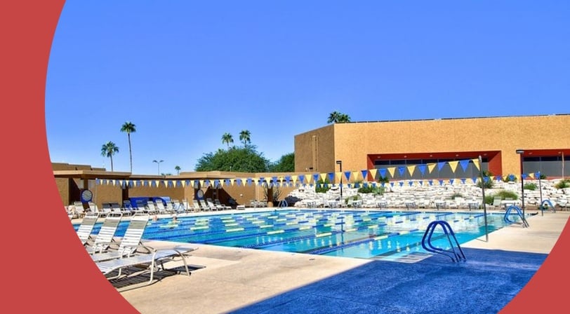 Recreation center pool at Sun City, a 55+ community in Sun City, Arizona.