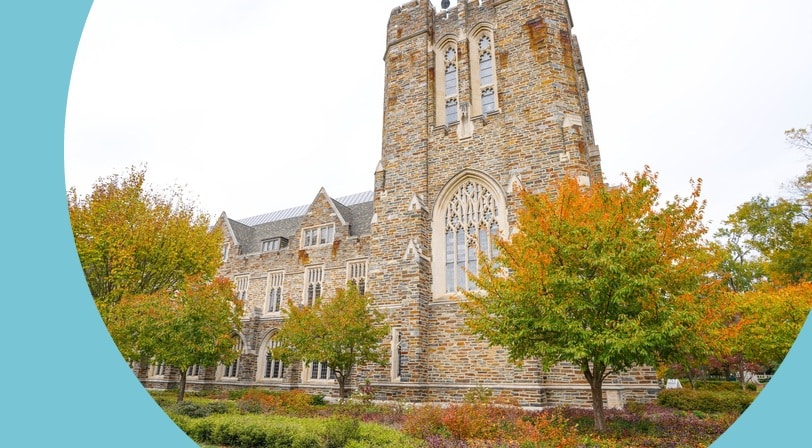 Fall leaves on Duke University campus in Durham, North Carolina.