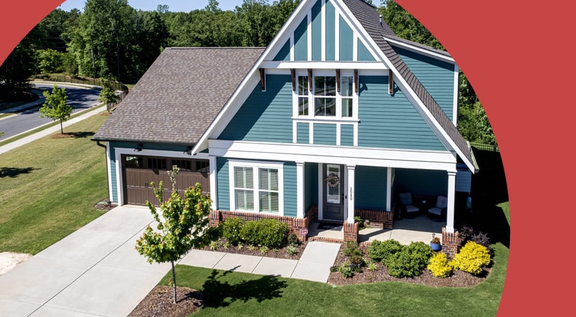 The exterior of a cottage home at Cottages at Marvin Gardens, a 55+ community in Marvin, North Carolina.