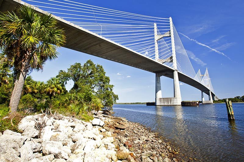 Dames Point Bridge at St. John's River Crossing in Jacksonville, Florida.