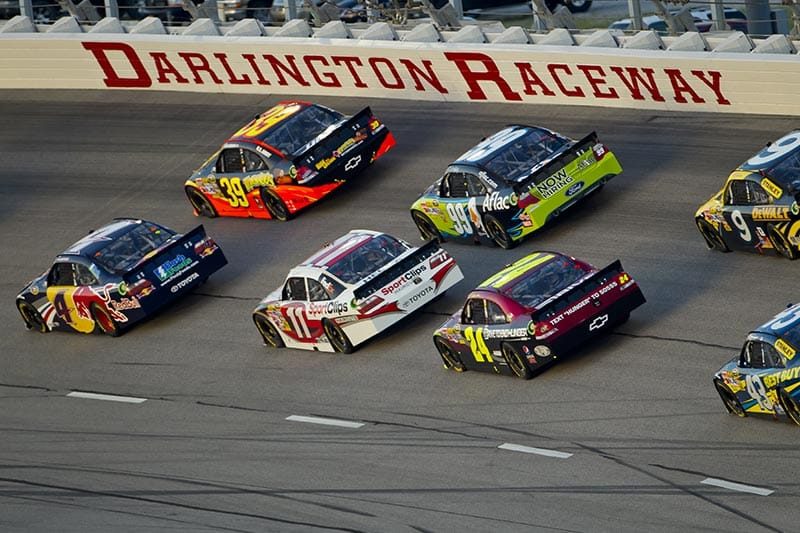The NASCAR Sprint Cup Series teams take to the track at the Darlington Raceway in Darlington, South Carolina.