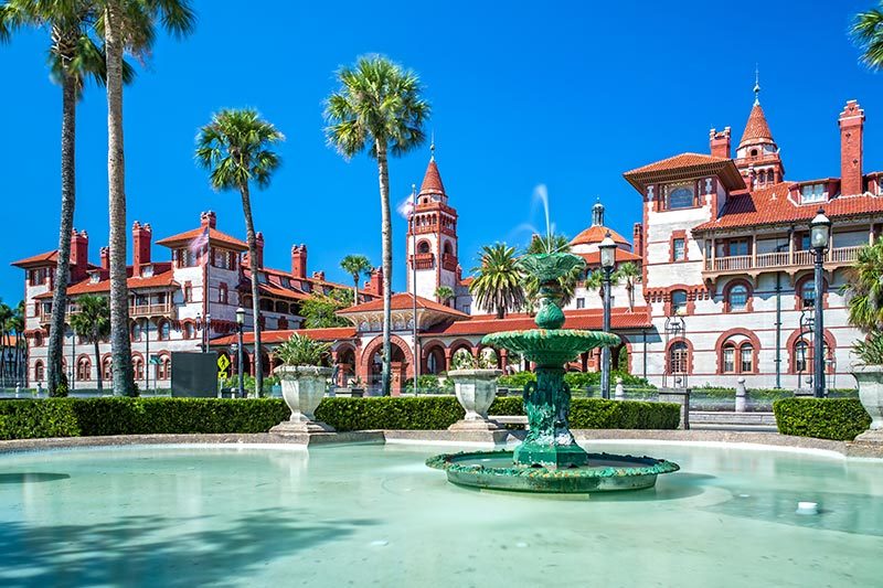 The fountain in front of Flagler College in St. Augustine, Florida.