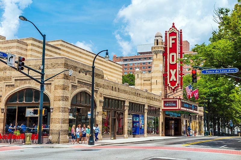 fox-theatre-atlanta-georgia Entrance to the Fox Theatre in Atlanta, Georgia.