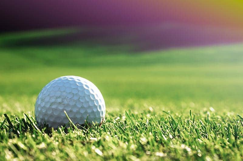 A golf ball on a golf course in a 55+ community in Pennsylvania.