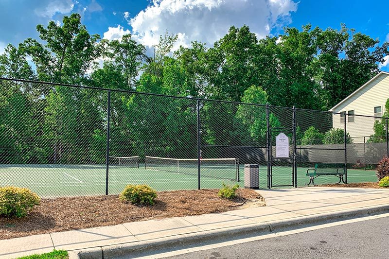 The tennis courts at Grayrock Village at Lake Ridge, a 55+ community in Fort Mill, South Carolina.