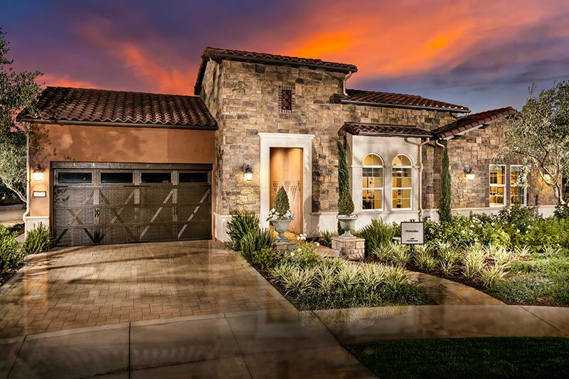 Exterior view of a model home at Trilogy at Monarch Dunes in Nipomo, California.