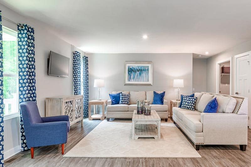 Interior view of a living room at Olivia Springs in Spartanburg, South Carolina