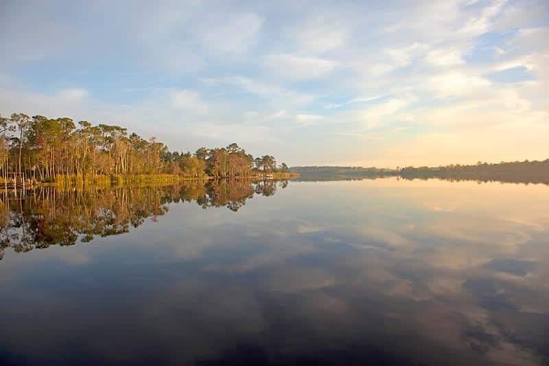Morning view of a lake in Davenport, Florida.