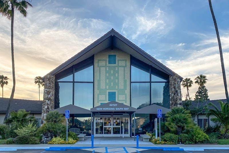 Exterior view of the entrance of New Horizons South Bay in Torrance, California.