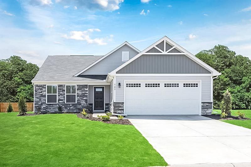 Exterior view of a model home at North Springs in Boiling Springs, South Carolina.