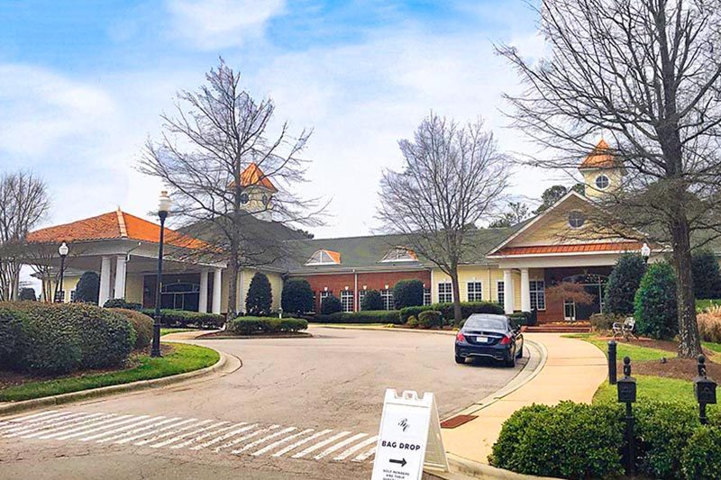 Exterior view of the clubhouse at Regency at Brier Creek in Raleigh, North Carolina.