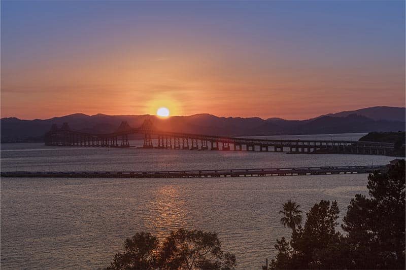 San Rafael Bridge at sunset.