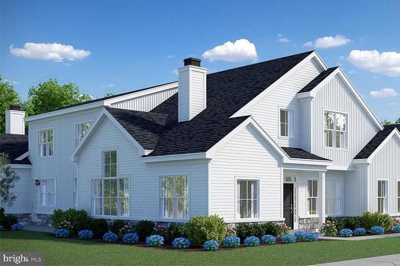 Exterior view of a community building at Yardley Preserve in Yardley, Pennsylvania.